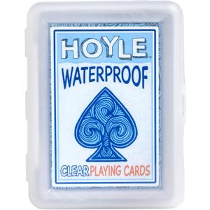 Hoyle Waterproof Playing Cards, Clear Plastic Deck of Cards for Outdoor Card Games, Camping, Beach, Pool & Travel Games (1 Deck)