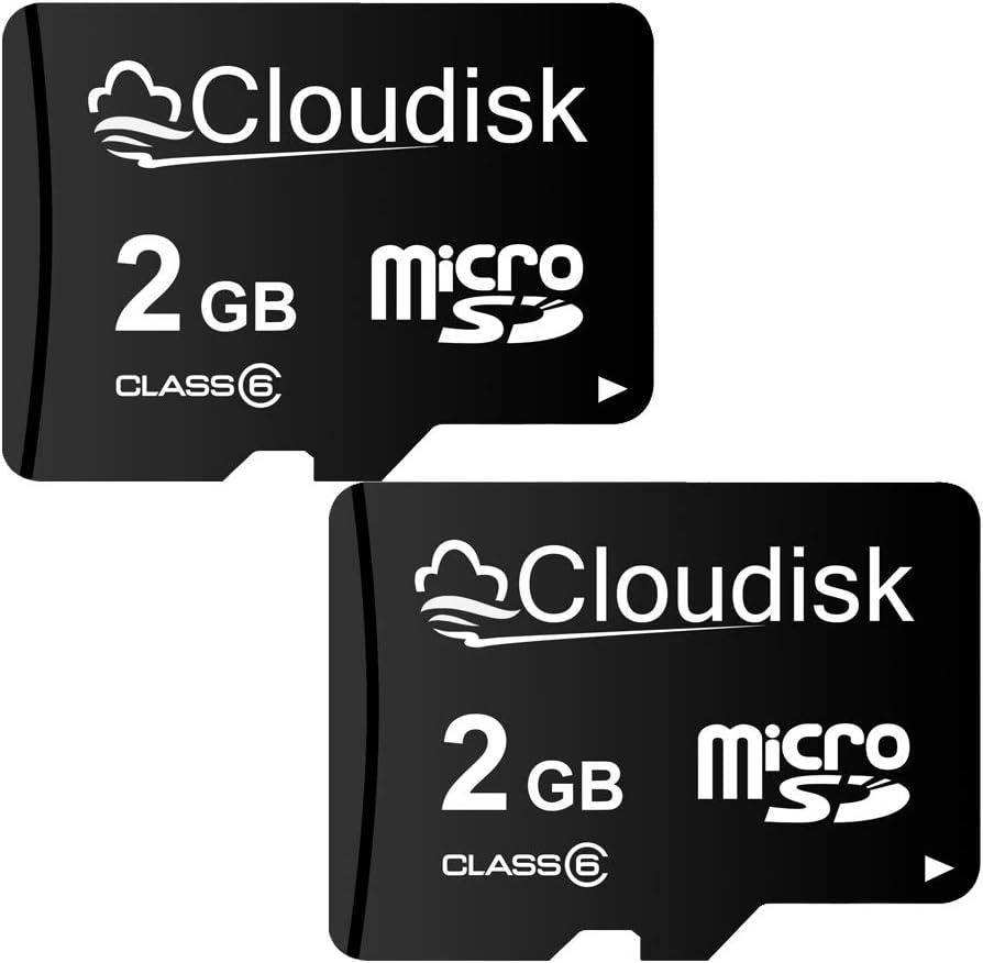 Micro SD Card 2GB Pack of 2 Flash Memory Card Class 6 with SD Adapter MicroSD TF Card (2 GB)
