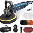 GEVEELIFE Buffer Polisher, 6 Inch/7 Inch 1600W Rotary Car Buffer Polisher Waxer, 7 Variable Speed 1000-3500 RPM, Detachable Handle for Car, Boat Sanding, Polishing, Waxing