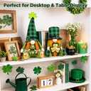 LEKSON St Patricks Day Decorations Gnomes Set, Lucky Shamrock Boy & Girl Irish Gnome with Weighted Bottom, Shelf Sitters for Tiered Tray, Farmhouse Mantel, Table & Home Decor Gift