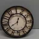 ZOOFOX 12 Inch Retro Wall Clock, Silent Non-Ticking Battery Operated Movement Decorative Round Quartz Wall Clock, Raised 3D Arabic Numeral Clock for Home, Living Room, Kitchen, Office