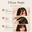 Jinhui Hair Toppers for Women with Thinning Hair, 12 Inch Toppers Hairpieces for Women with Wispy Clip in Bangs Realistic Scalp & Parting Wiglets for Daily Use (Dark Brown with High lights)