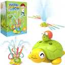 Water Sprinkler for Kids, Toddler Outdoor Toys, Backyard 3-in-1 Rotating Spray Turtle, Attaches to Garden Hose Splashing Fun Summer Toys for 3 4 5 6 7 8 Year Old Boys Girls
