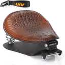 LKV 12.2" Motorcycle Solo Drive Seat with Seatbase Mounting Hardware Kits Custom Chooper Bobber Seats Universal Fit for Harley Davidson Sportster XL 1200 883