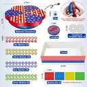 Wobble Balance Marble Game for Kids 80 Colorful Marbles, Dice, Chessboard, Turntable,Challenge Cards, Fun Family Board Game for Parties, Gifts for Kids Ages 6-12+