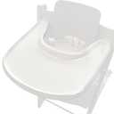 Baby High Chair Tray Compatible with Stokke Tripp Trapp Chair (V2 and Beyond) with Smooth Surface and Strong Suction Power Made of Food-Safe Plastic (BPA BPS BPF Lead Phthalate Free) - White