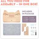 IDAE Cat Wall Shelf  Modern Wall-Mounted Furniture with Face Design  Wooden Perch for Large Indoor Pets  Natural Pine Climbing Shelf