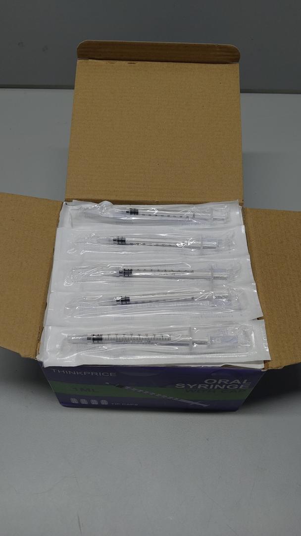 150 Pcs 1ml Syringes with Caps Oral Dispenser Individually Sterile Warpped for Medicine Dropper, Colostrum Collect Feeding Pets, Liquid