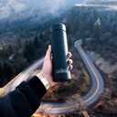 London Sip Multi-Purpose Tea Infuser Travel Mug and Tumbler Fruit Infuser Flask Hot and Cold Double Wall Stainless Steel Thermos with Extra-Long Infuser, Midnight Teal