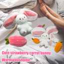 YOUBLEK Bunny Stuffed Animal,Carrot Reversible Cuddle Bunny Plush Doll with Zipper Cute Soft Rabbit Toys Pillow for Kids and Adults Easter Bunnies Plushies Gifts (Carrot, 7.09 inches)