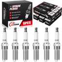 Iridium Spark Plugs 6 Pack Compatible with Chevrolet Silverado 1500 Express 2500 3500 Trailblazer, GMC Envoy Sierra Savana, Buick Rainier, Isuzu Ascender, Saab 9-7x, Replaces 91418, ILTR5E11, 41-114