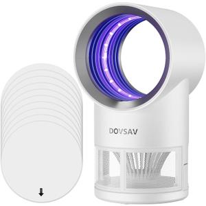 Fruit Fly Trap for Indoors, White Bug Zapper Indoor with Suction & Timer | Uv Light Lures Fruit Flies/Gnats, Timer 6/12hrs, Plug in Fly Trap with Suction, Kid & Pet Applicable, Low Noise, 10 refills