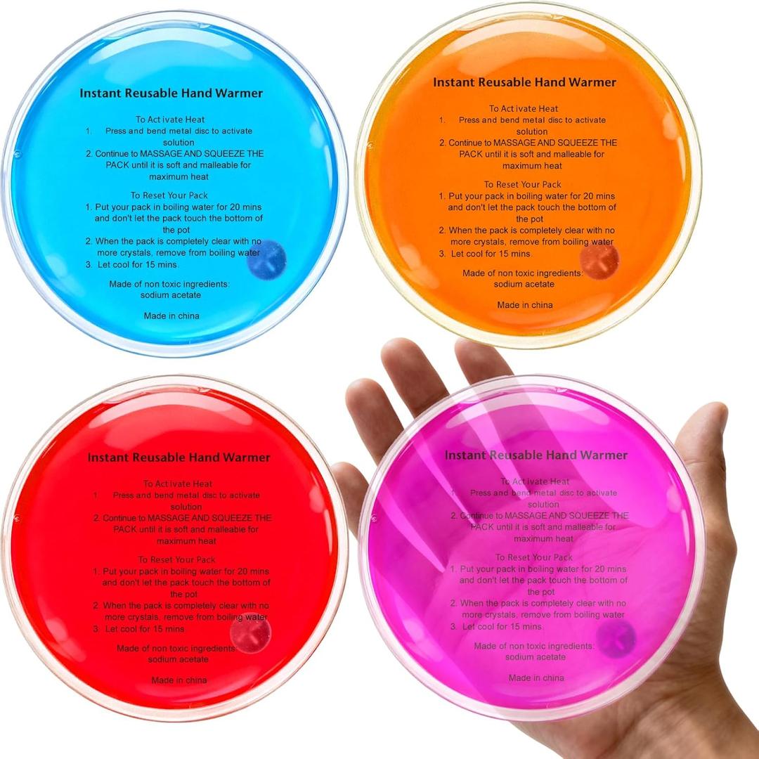 2 x Reusable Hand Warmers, Pocket Heat Packs - Fast Heating & Long-Lasting Cycle Heat Packs for Outdoor Camping, Hiking & Golf - Compact Pocket-Sized Warmers