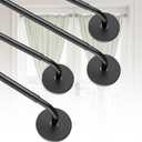 4 Pack Magnetic Curtain Rods for Metal Door, Adjustable 18 to 30 Inch Curtain Rod 3/8" Diameter Magnet Rods for French Door Rod Window Cafe(Black, 4Pack)