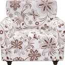 Stretch Couch Covers, Floral Printed Sofa Covers,2 Piece Armchair Slipcover with Separate Sect Cover,Washable Sofa Slipcover, Pet Friendly Furniture Protector Fit for Home (Armchair,White Texture)