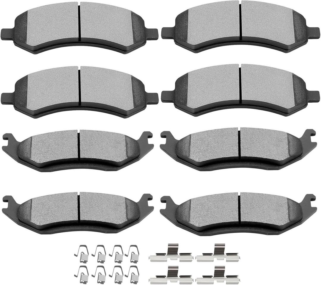 SCITOO Ceramic Pads Full Set Front Rear Brakes Pad fit for 2007-2009 for Dodge for Durango,2006-2010 for Dodge for Ram 1500,2011-2014 for Ram 1500