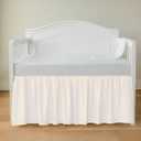 Luxury Crib Bed Skirt 28" x 52" with 14 Inch Drop Soft & Breathable Dust Ruffle Fits Standard Crib and Toddler Bed Nursery Microfiber Fabric Ruffle Bed Skirt for Baby Boys or Girls Ivory Solid