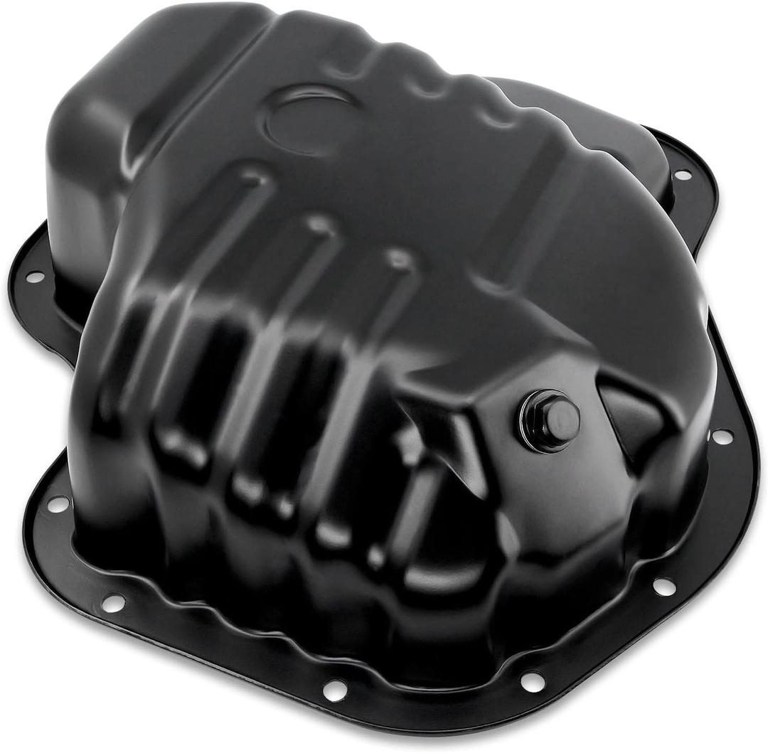 Engine Oil Pan with Drain Plug, Compatible with 2002-2006 Toyota Camry, 2002-2006 Solara, 2009-2013 Corolla, 2009-2013 Matrix, 2001-2007 Highlander, 2004-2005 RAV4, L4 2.4L, Gas 2AZ-FE