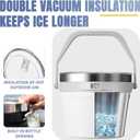 COKTIK 7L Vacuum Insulated Ice Bucket with Lid and Scoop& TongsLarge capacity Stainless Steel Beverage Bucket for Cocktail, Champagne, Wine, BeerLarge PartiesMilk White Suit
