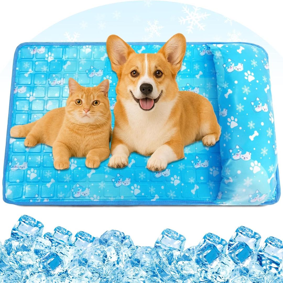 Dog Cooling Mat, Pet Cooling Mat with Non-Toxic Solid Gel, Self-Cooling Pad for Dogs, Waterproof, Durable Cooling Bed for Indoor, Outdoor, Summer