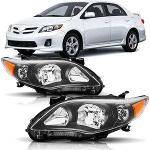 Headlight Assembly Black Housing for 2011 2012 2013 Toyota Corolla US Model