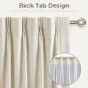 CAPALOCA Natural Linen Pinch Pleated Curtains Blackout, 100% Black Out Curtains 96 inch Long for Bedroom, Blackout Thermal Insulated Pinch Pleated Drapes for Living Room, 40" W x 96" L, 2 Panels Set
