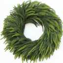 26" Large Norfolk Pine Wreath for Front Door, Realistic Artificial Christmas Wreaths Faux Pine Needles Green Fake Wreath for Walls Windows Porches Farmhouse Indoor Outdoor Home Decor