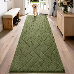 PURRUGS Hallway Runner Rug, 24" x 84", Sage Green