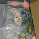 Hoteam 51 Pcs DIY Wildflower Garland Artificial Hanging Flower Backdrop Set Fake Rose Poppy Wild Flower Decor from Ceiling for Wedding Baby Shower Party Birthday Home Garden (White,Champagne,Pink)