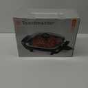 Toastmaster 12" 5QT Square Electric Skillet, Glass Vented Lid, Ceramic PFAS-Free Nonstick Coated Interior, Adjustable Temperature Control, Cool Touch Handles, Quick Even Heating, Scratch Resistant,Black