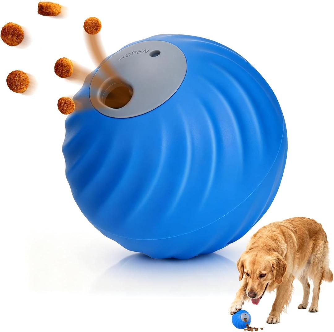BABORUI Interactive Dog Toys, Adjustable Treat Dispensing Dog Toys Ball, Automatic Dog Puzzle Toy to Keep Them Busy, Enrichment Toy for Small Medium Large Dogs