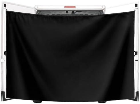 7.5x6 ft Large Car Curtain, Camper Van Rear Door Shower Curtain with Magnetic Hooks Adjustable Waterproof Double Layer Outdoor Privacy Changing Cover for Truck Travel Accessories (Black)