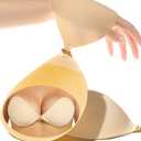 PRETTYWELL Sticky Bra for Women Adhesive Strapless Bra Large Breasts Push up Backless Breathable Nipple Cover Lift (Nude)