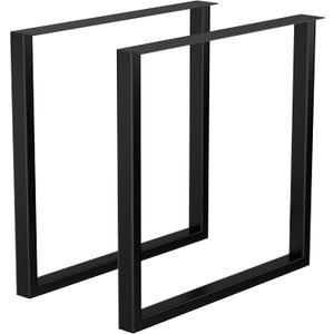 Metal Table Legs, 28''Hx 35W Dining Leg, Heavy Duty 3.1" Width Section Square Steel Table Legs, 28x35x3.1 Inch Black Industrial Style Furniture Legs for Dining Desk Bench and Coffee Table