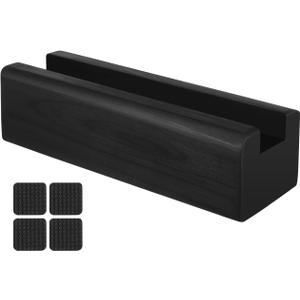 Wooden Mirror Stand Multi-Use Floor Mirror Support Base, Anti-Slip Wooden Holder for Full Length Ideal for Home Decor and Daily Use 9.84 X 2.95 X 2.67 Inches, Black