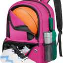 YOREPEK Basketball Backpack, Lightweight Basketball Bag with Ball Holder & Shoes Compartment, Sports Backpack Training Equipment Fit Soccer Volleyball Football