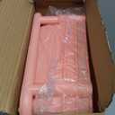 3 Tier Metal Rolling Cart with Lockable Wheels and Handle, Three Tiered Pink Trolley Cart on Wheels, Utility Storage Organizer for Bathroom, Kitchen, Teachers, Art, Crafts, Baby Diaper, Snack, Nail