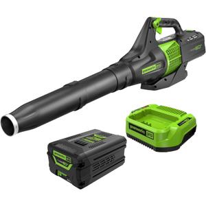 Greenworks 60V 450 CFM Cordless Leaf Blower, 2.0 Ah Battery and Rapid Charger