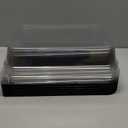 Tessco 12 Pcs Plastic Serving Trays with Lids Disposable Catering Trays 12.4 x 9.45 x 2.76 Inch Reusable Plastic Party Platters Charcuterie Board Box with Lids for Cookie Sandwich Christmas(Black)