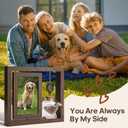 Dog Memorial Gifts for Loss of Dog Rotating Wooden 4x6 Picture Frame with Fur Keepsake Jar & Writable Name Card, Pet Remembrance Sympathy Gift for Dog & Cat Lovers (Brown)