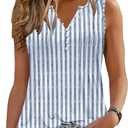 ETCYY Tank Tops for Women 2026 Summer Pleated Tunic Loose Fit Sleeveless Shirts Dressy Casual V Neck Button Down Blouses, Small 