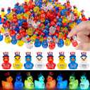 Skylety 48 Pcs 250th Anniversary of USA Patriotic Resin Ducks 4th of July Independence Day Party Decor Luminous Duck Figure Garden Potted Miniature Cake Decor Craft Charms Collector Veteran Souvenir