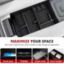 Autorder 2PCS Center Console Organizer for 2024 2025 Toyota Grand Highlander LE/XLE/Limited/Platinum/Nightshade Hybrid Accessories Armrest Storage Box Secondary Insert Tray