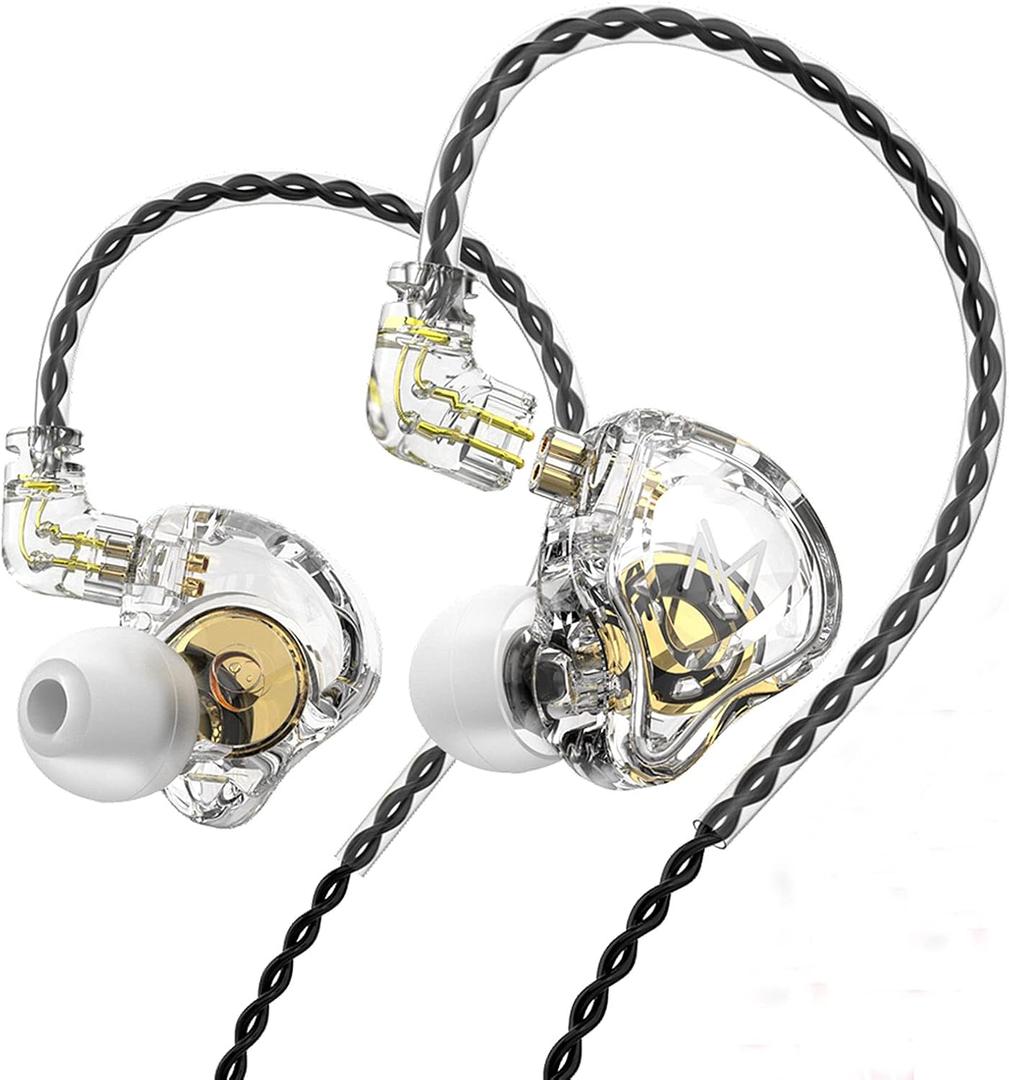 FEDAI TRN MT1 in-Ear Earphone Headphones, HiFi Earbud with 10mm Composite Magnetic Dynamic Driver, Detachable C Pin 0.75MM Cable (Transparent) (No Mic)