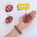 2 x AIEX 100pcs American Football Beads for Jewelry Making, 18mm Acrylic Beads Sport Pony Beads with Crystal Elastic Rope and Scissors for DIY Necklace Earring Bracelets Making Party