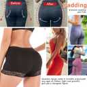 Women Butt Pads Fake Butt Lifter Shapewear Padded Panties Hip Enhancer Pads Body Shaper Tummy Control (Black, L)