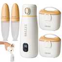 Nomad Portable Bottle Warmer  Wireless Baby Milk Warmer with 10500mAh Battery  Includes 2 Spoons & 2 Breastmilk Containers  Travel Baby Essential for Moms on The Go