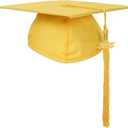 FtyFty Unisex Adult Matte Graduation Cap with Tassel Year Charm 2025 (Gold) Pack of 2