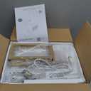 Masupu Rattan Nightstand with Charging Station,Modern Boho Farmhouse Wood Bedside Table with Storage Drawer and Open Shelf,Small Gold Frame Side End Table for Bedroom,Living Room,Office White (Normal Size)