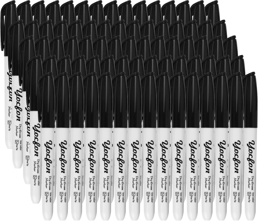 Dry Erase Markers 148 Pack, Bulk Black Whiteboard Markers With Fine Tip, Low Odor Dry Erase Markers for School Office Home